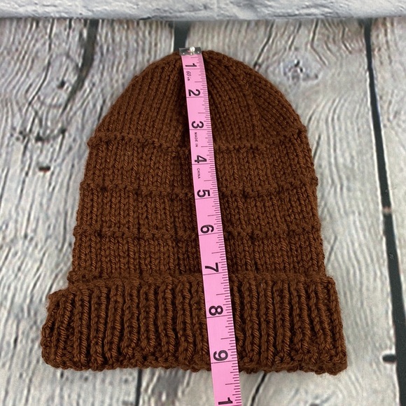 Homemade Brown Crocheted Knit Yarn Hat - Picture 7 of 10